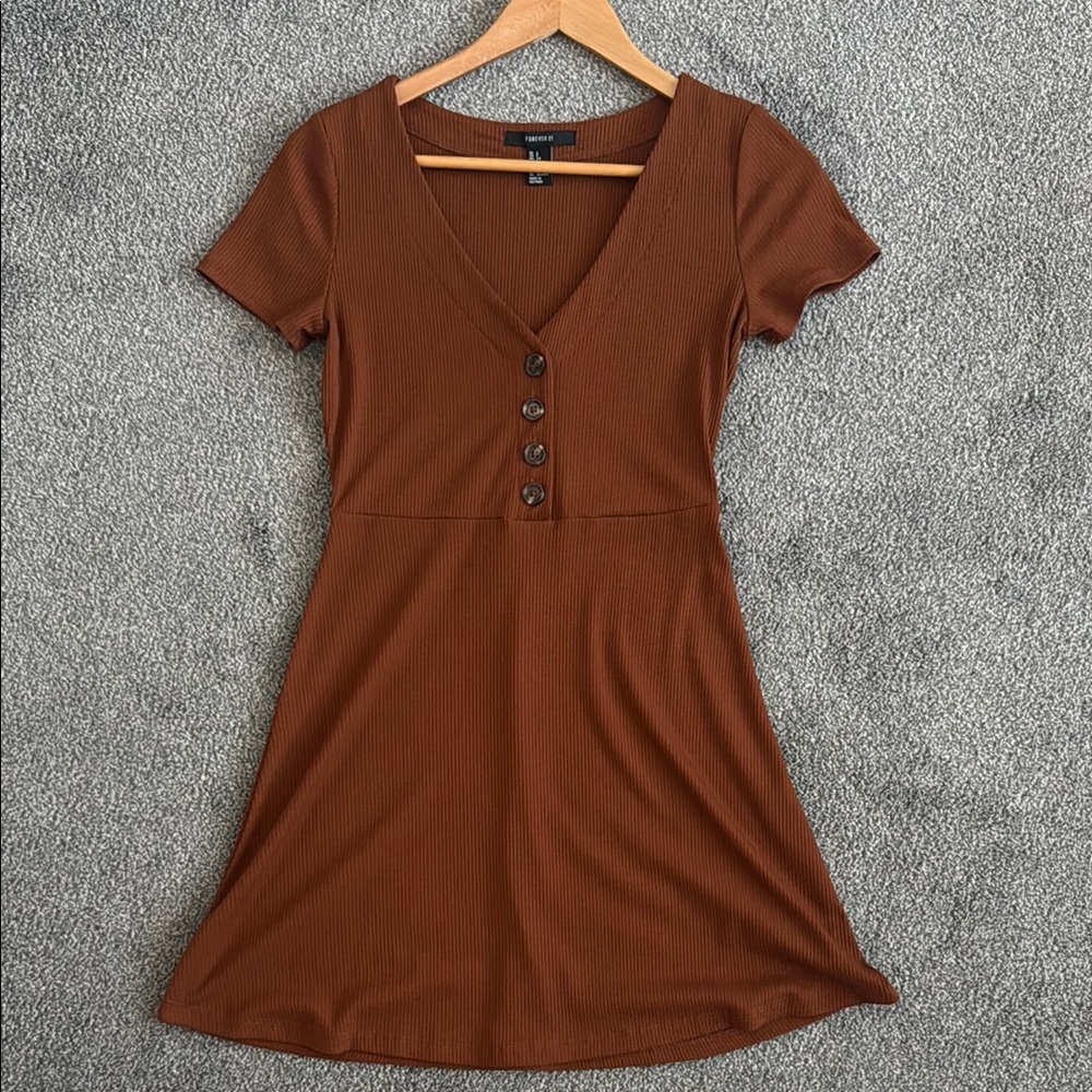 Ribbed Button-Down Women's Mini Dress